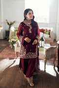 AZURE ANG-2004 Luxury Dhanak Embroidered Unstitched 3PC – Maroon