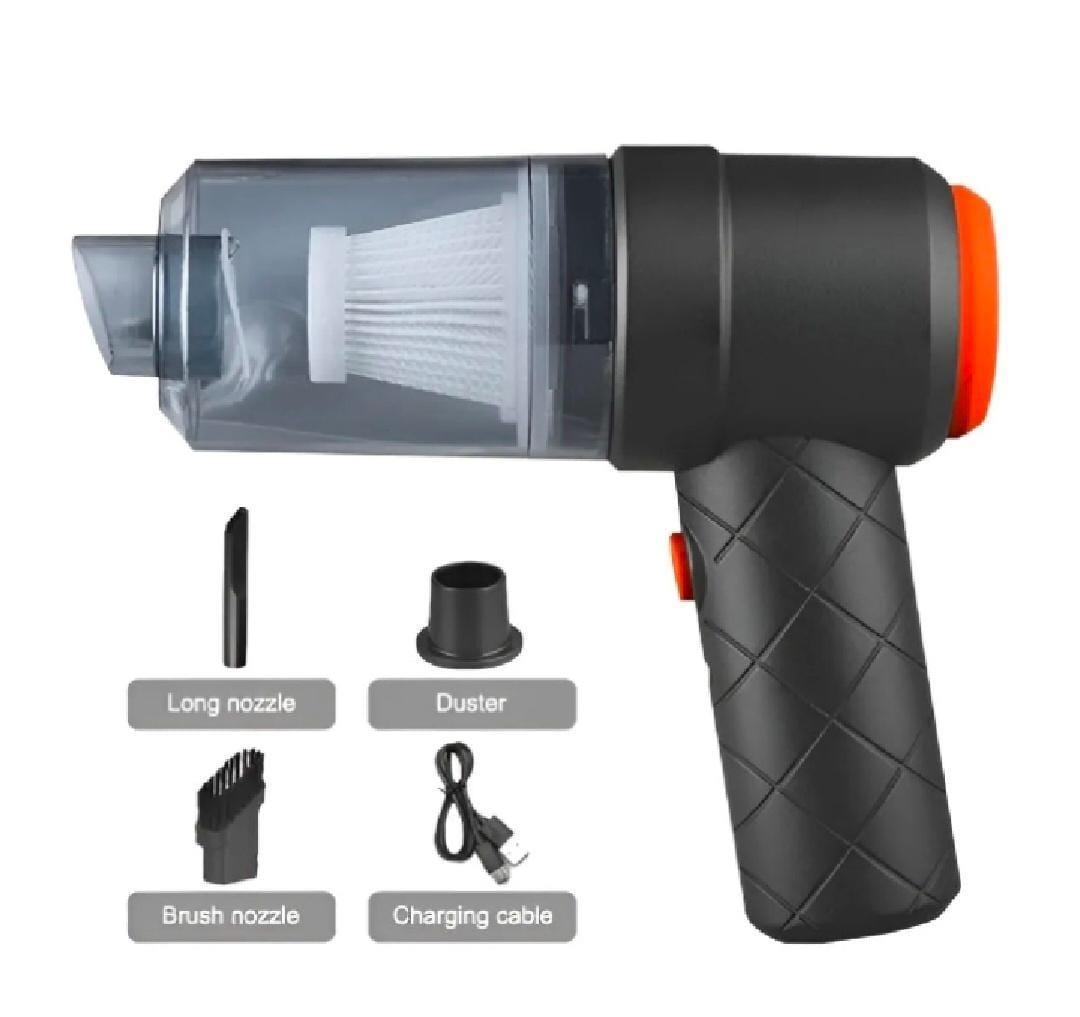 Portable Car Vacuum Black 6" ABS Dust Remover