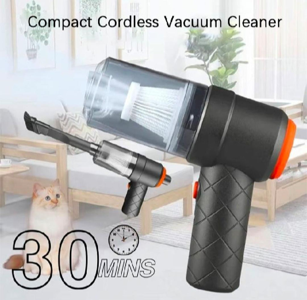 Portable Car Vacuum Black 6" ABS Dust Remover