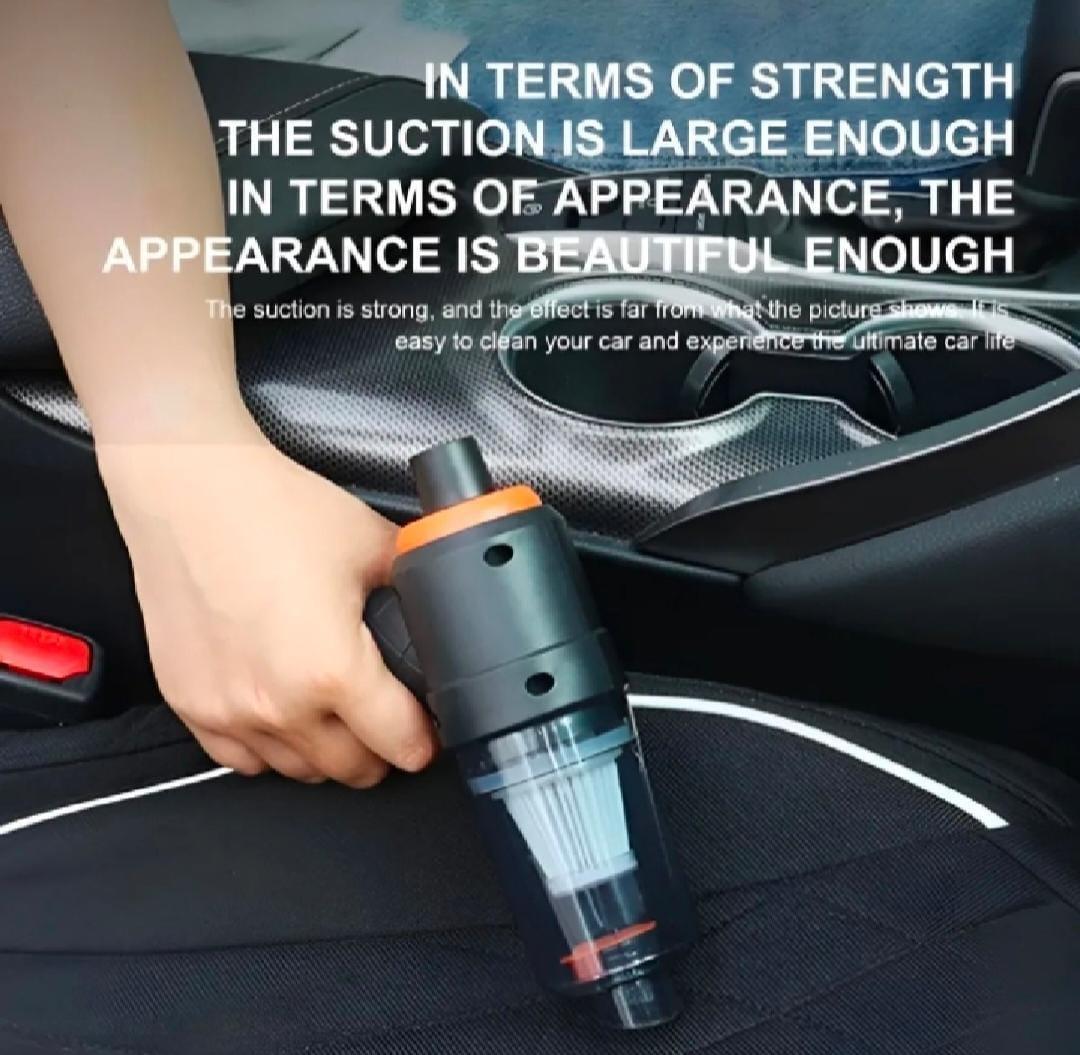 Portable Car Vacuum Black 6" ABS Dust Remover