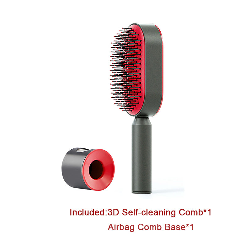 VELNORA Air-Cushion Hairbrush – Standard & Press-Clean Options