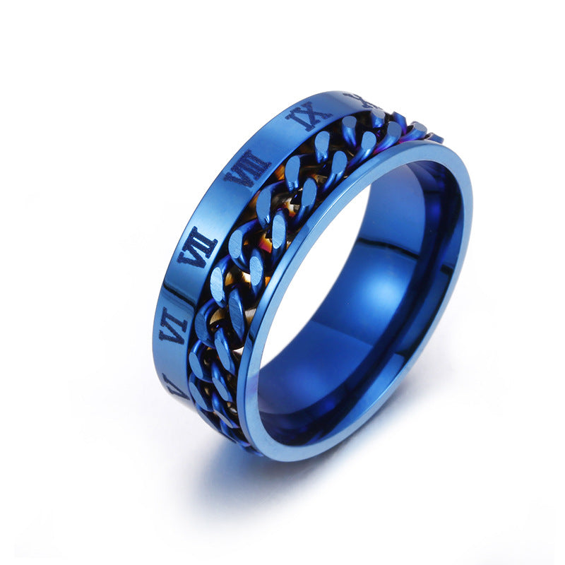 VELNORA Roman Spinner Chain Ring – Titanium Steel