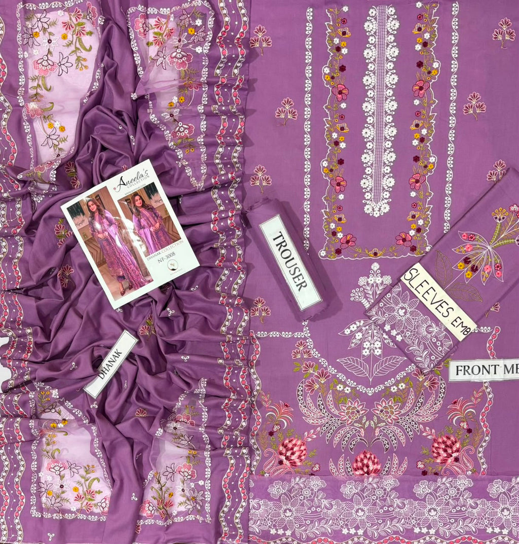 Aneela's NF-3008 winter Dhanak suit with embroidered shawl