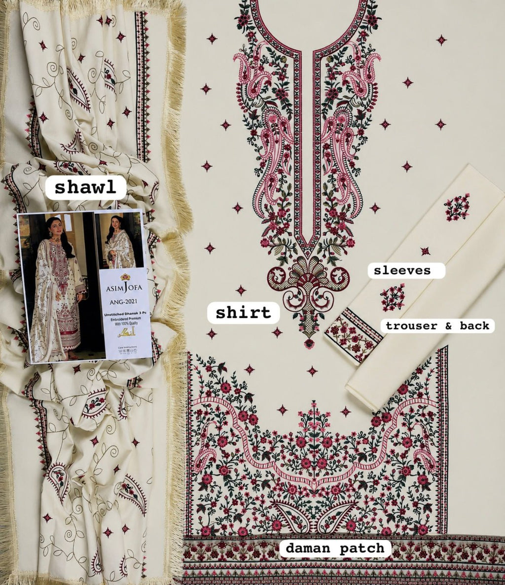 ASIM JOFA ANG-2021 shirt sleeves trouser shawl details
