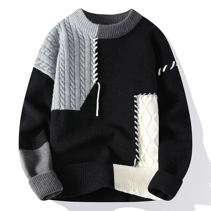 VELNORA Men's Colorblock Pullover Sweater