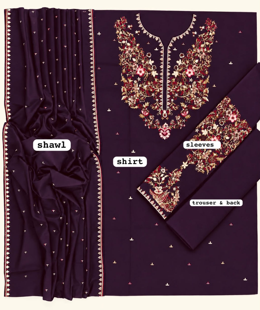 BATIK Dhanak maroon fabric details