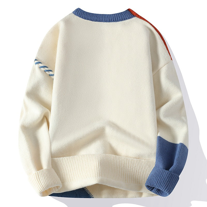 VELNORA Men's Colorblock Pullover Sweater