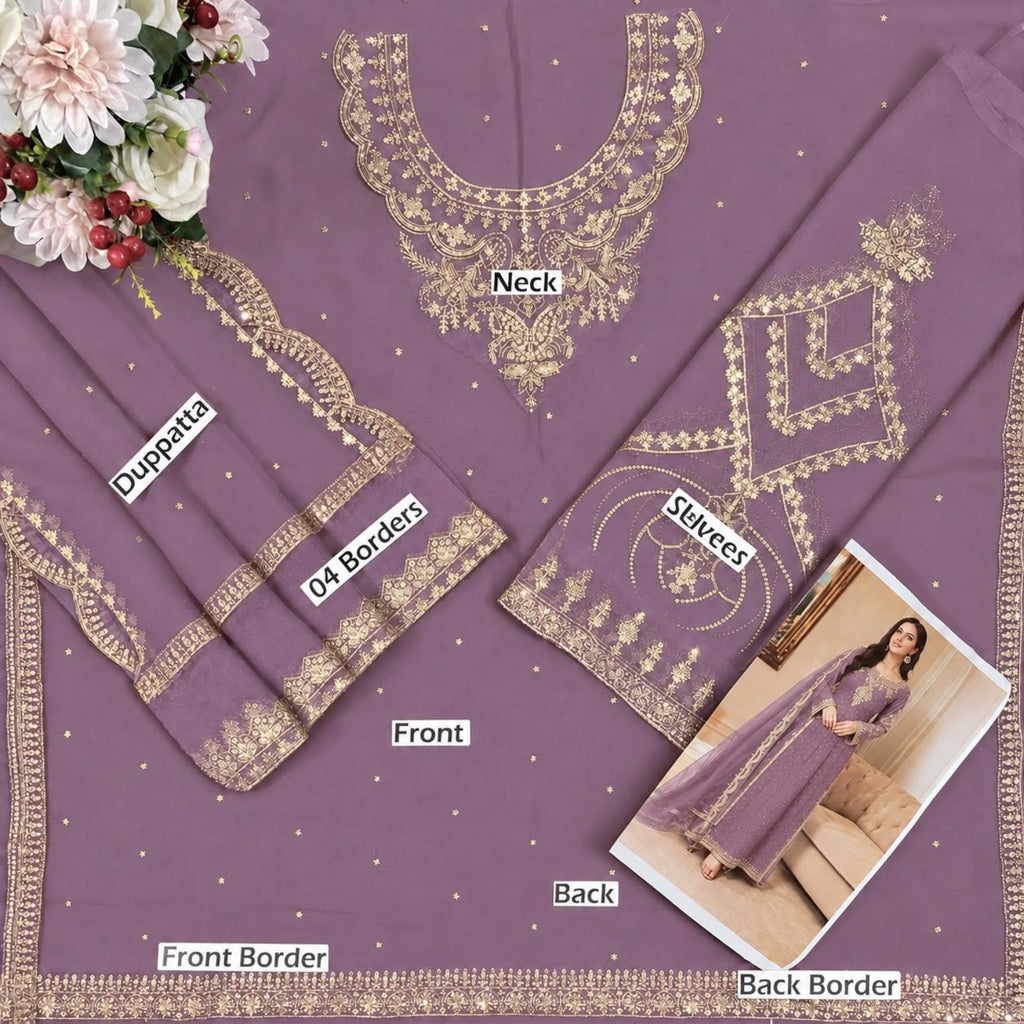 Haris Shakeel HSL 23 104 mauve embroidery details