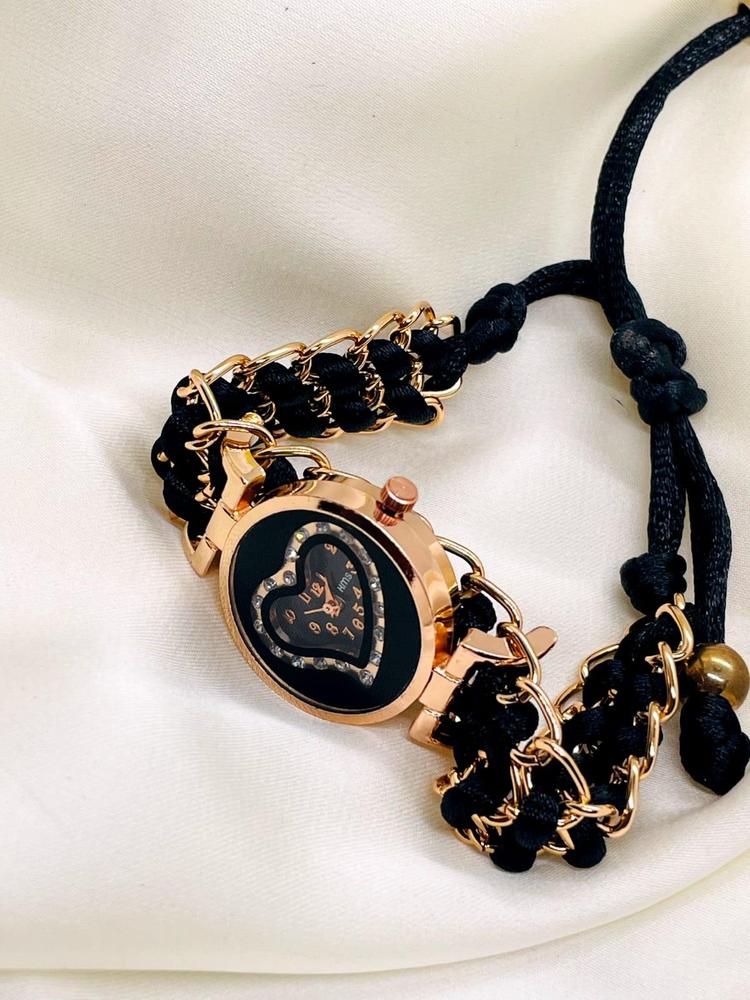 Rose Gold Heart Bracelet Watch for Girls - image 1