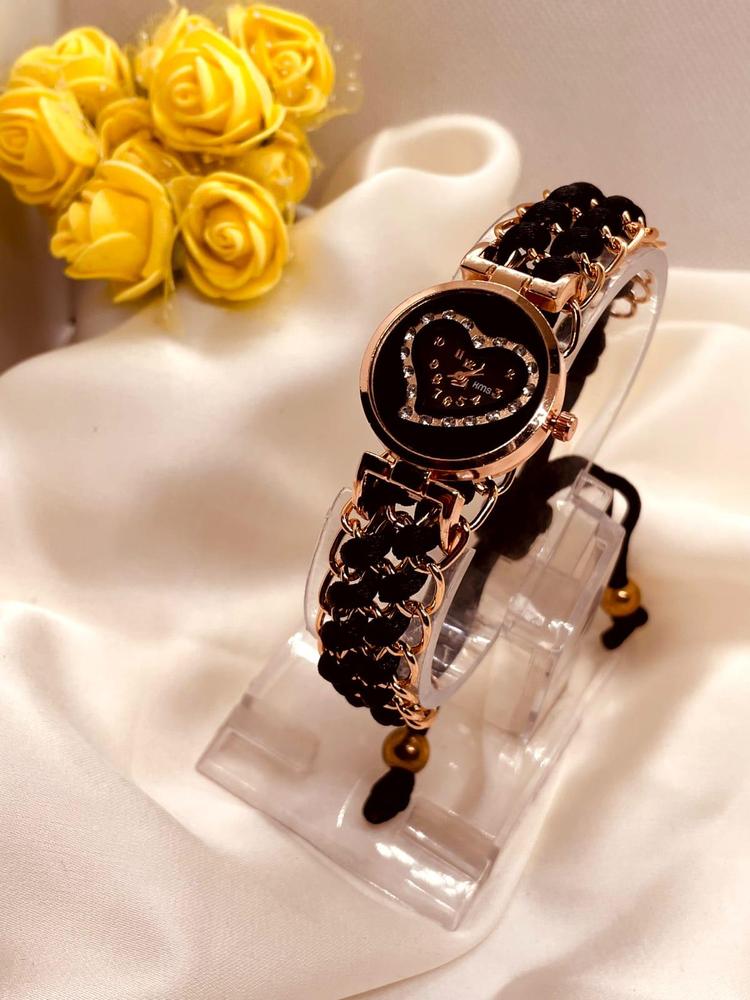Rose Gold Heart Bracelet Watch for Girls - image 2