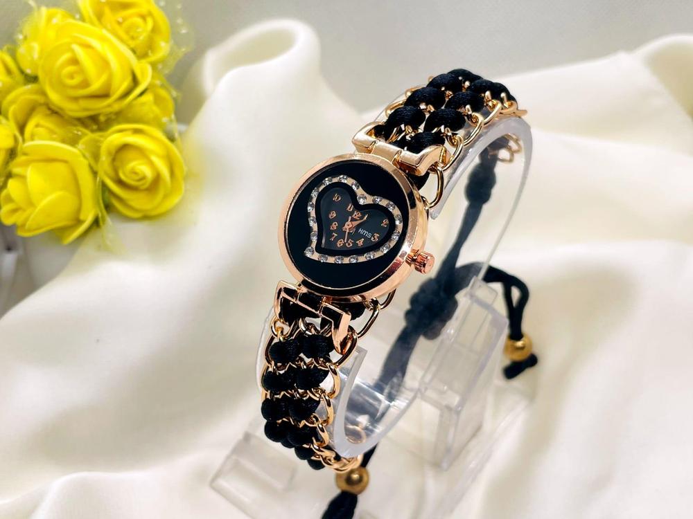 Rose Gold Heart Bracelet Watch for Girls - image 3