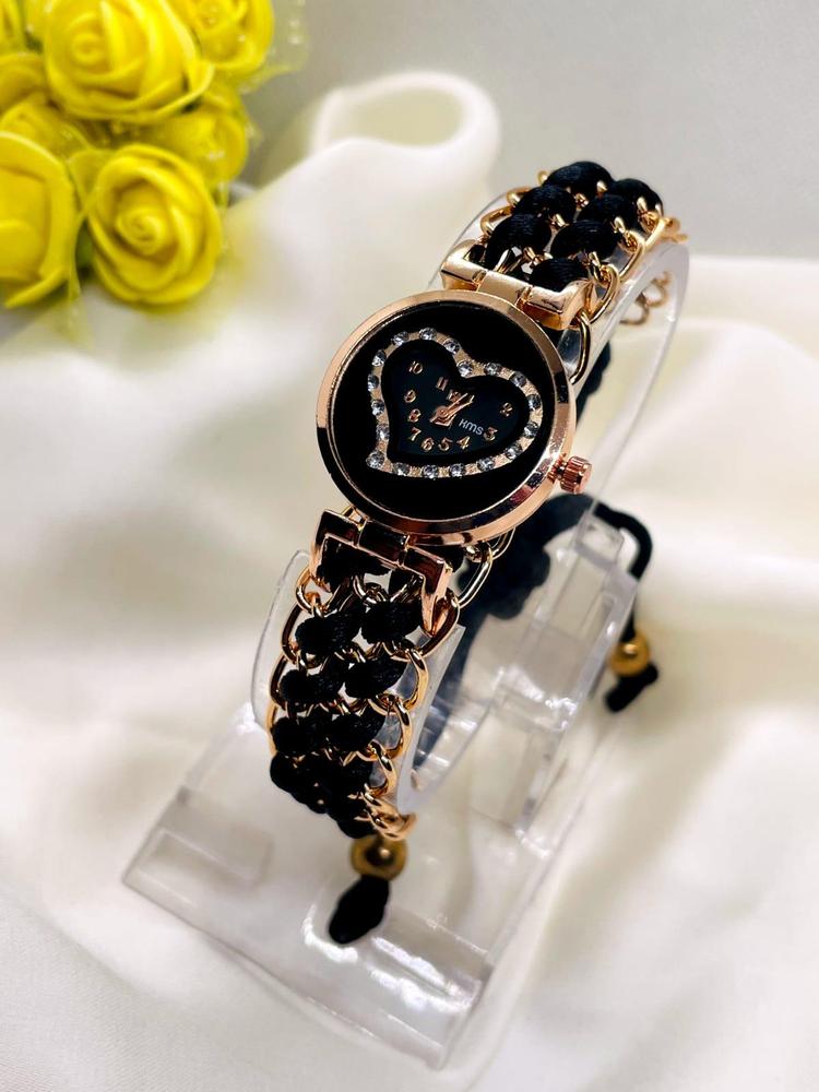 Rose Gold Heart Bracelet Watch for Girls - image 5