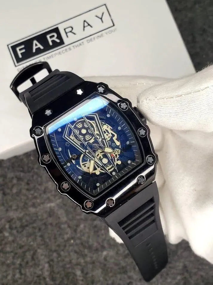 Black Skeleton Chronograph Watch for Men - image 2