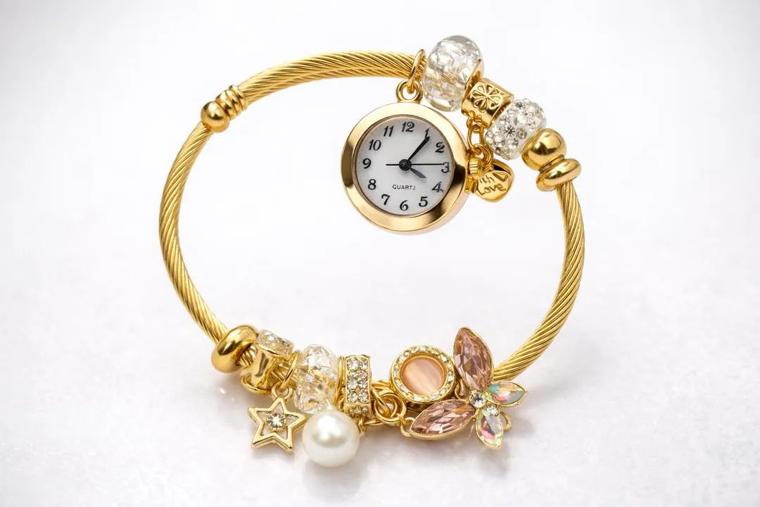 Golden Women's Bracelet Watch with Chic Dial and Elegant Strap - image 2