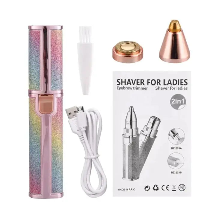 2-in-1 Rechargeable Eyebrow Trimmer & Facial Hair Remover - image 5