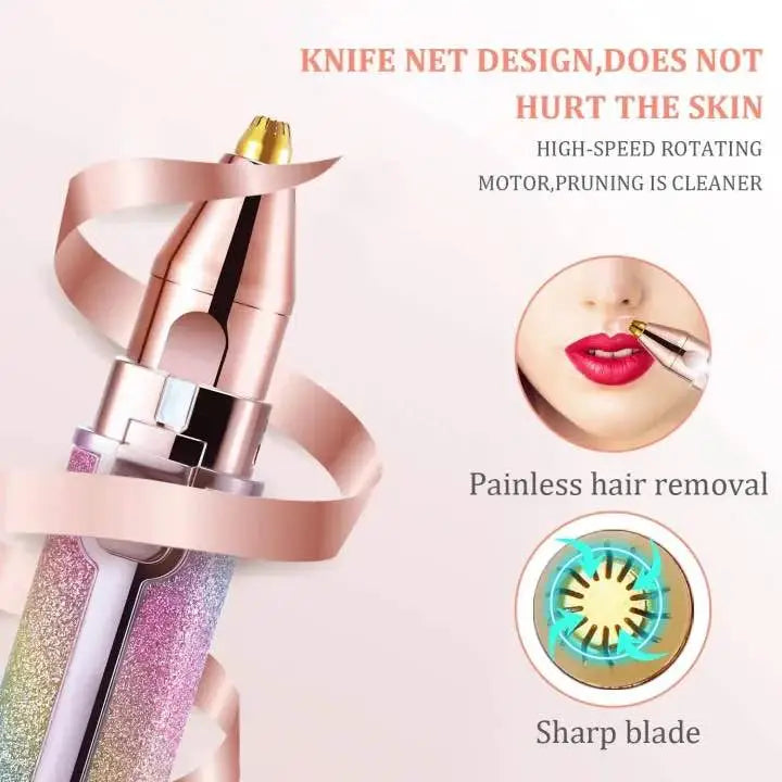 2-in-1 Rechargeable Eyebrow Trimmer & Facial Hair Remover - image 6