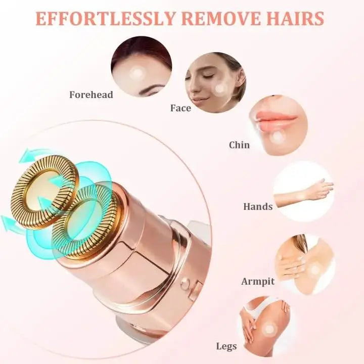 2-in-1 Rechargeable Eyebrow Trimmer & Facial Hair Remover - image 7