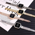 Crystal Square-Dial Digital Watch for Women