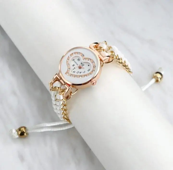 Heart-Shaped Bracelet Watch for Women