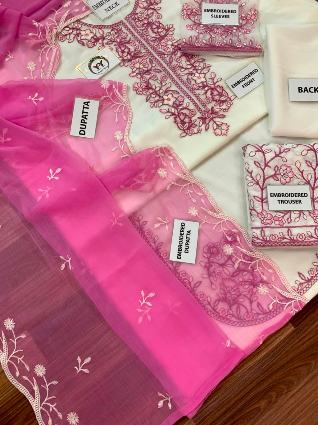 SAFA by Charizma luxury chiffon 3PC embroidery detail