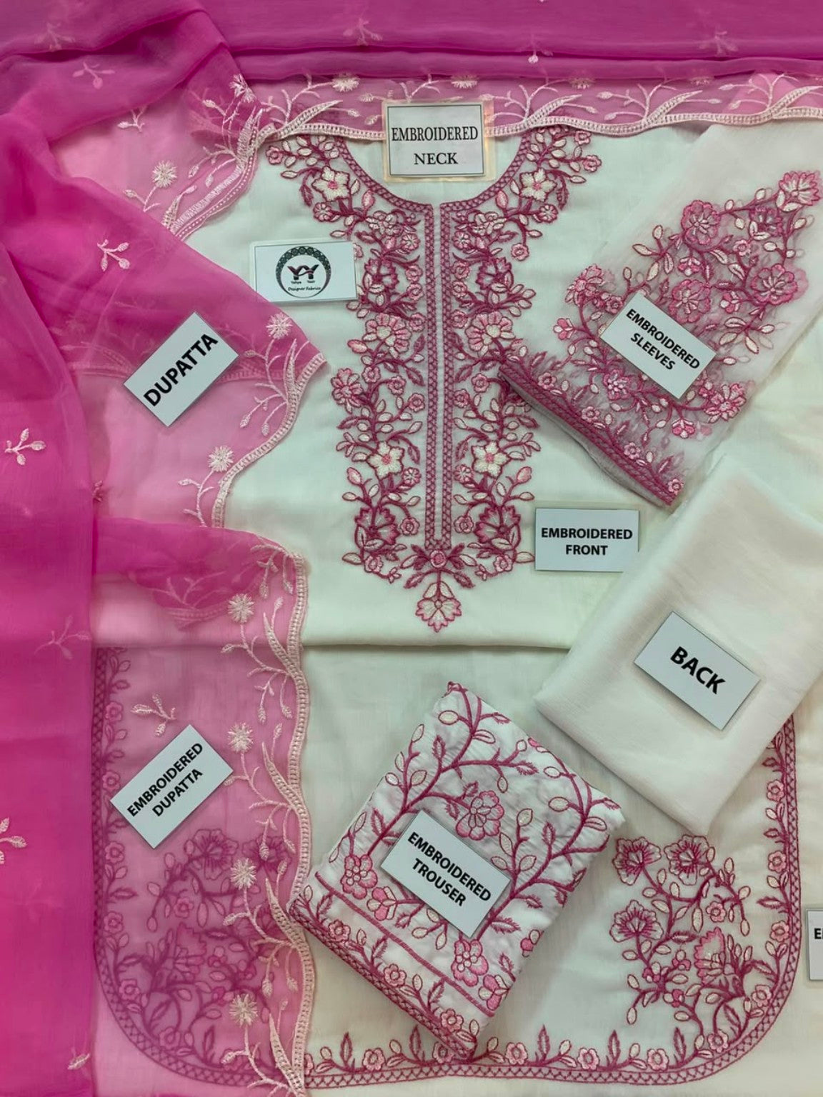SAFA by Charizma luxury chiffon 3PC embroidery detail