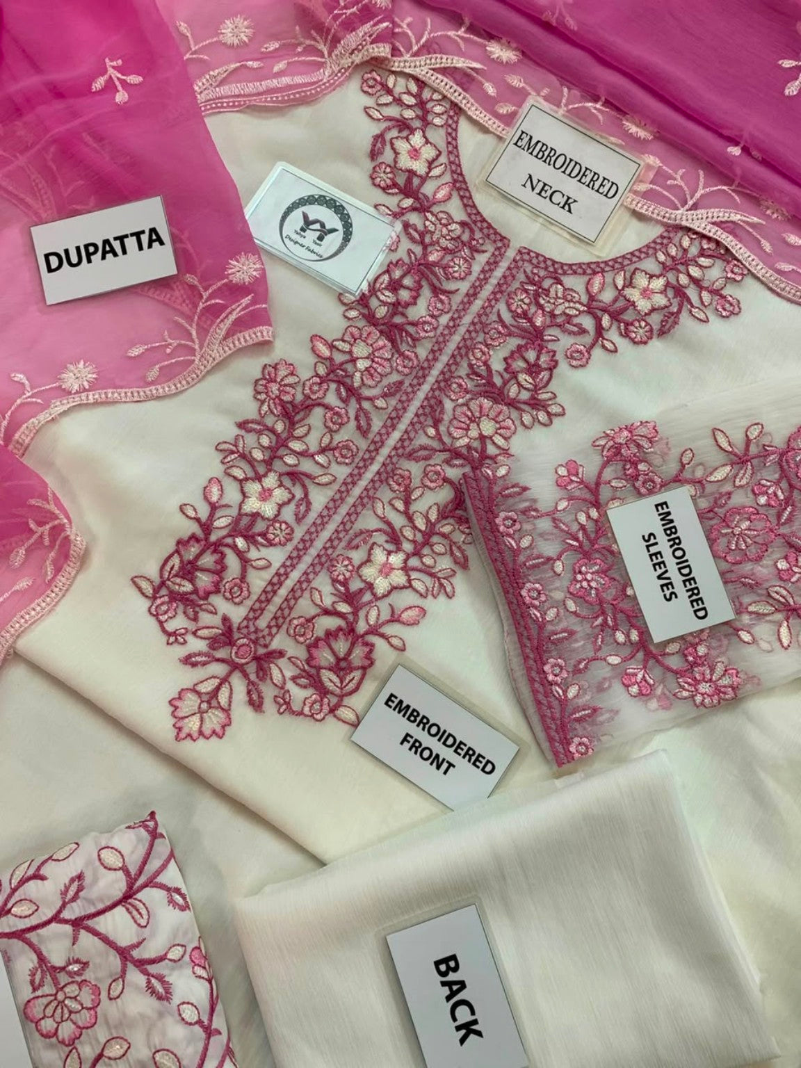 SAFA by Charizma luxury chiffon 3PC embroidery detail