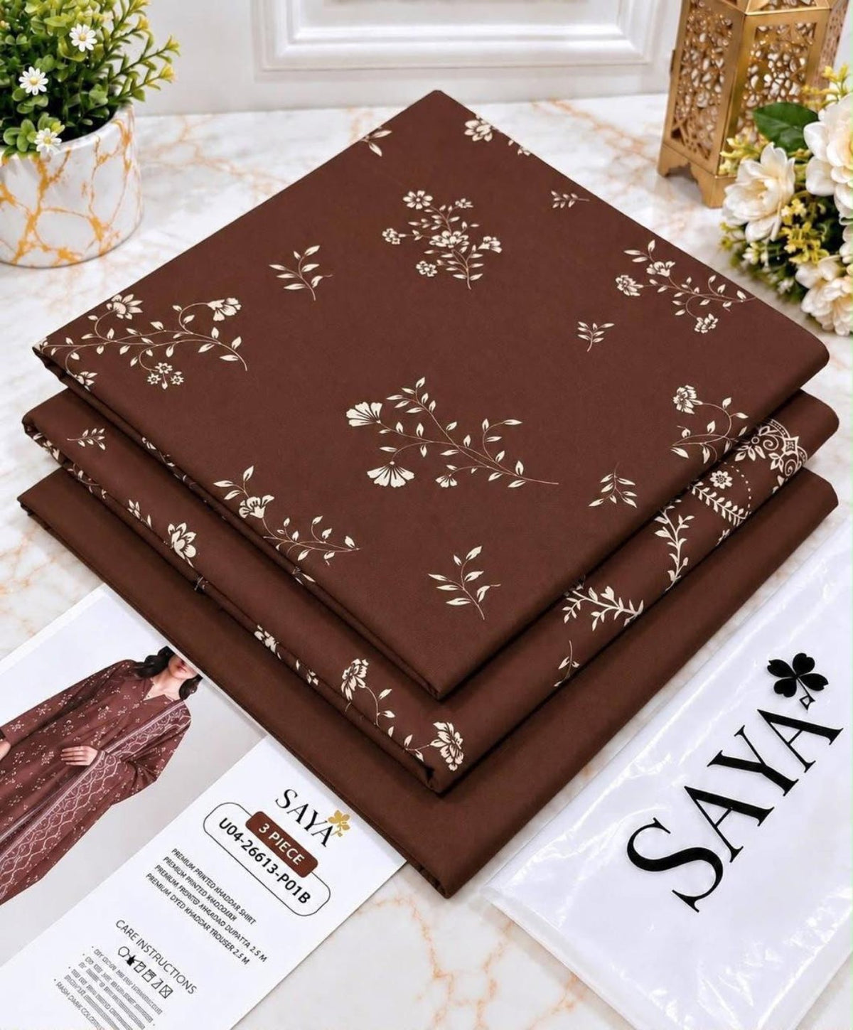 SAYA Khaddar 3PC Collection 2026 - U04-26513-P01B