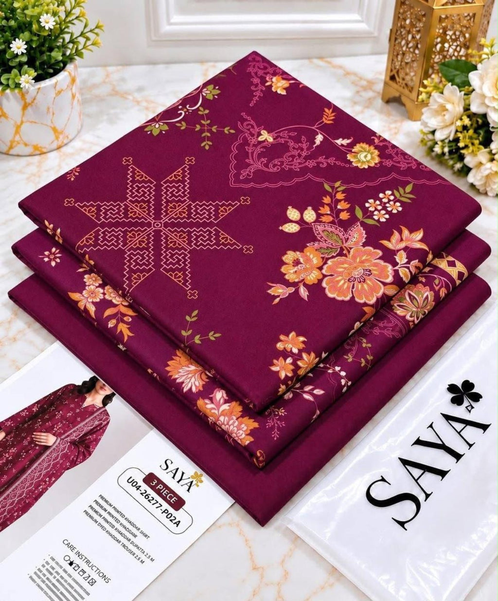SAYA Khaddar 3PC Collection 2026 - U04-26277-P02A