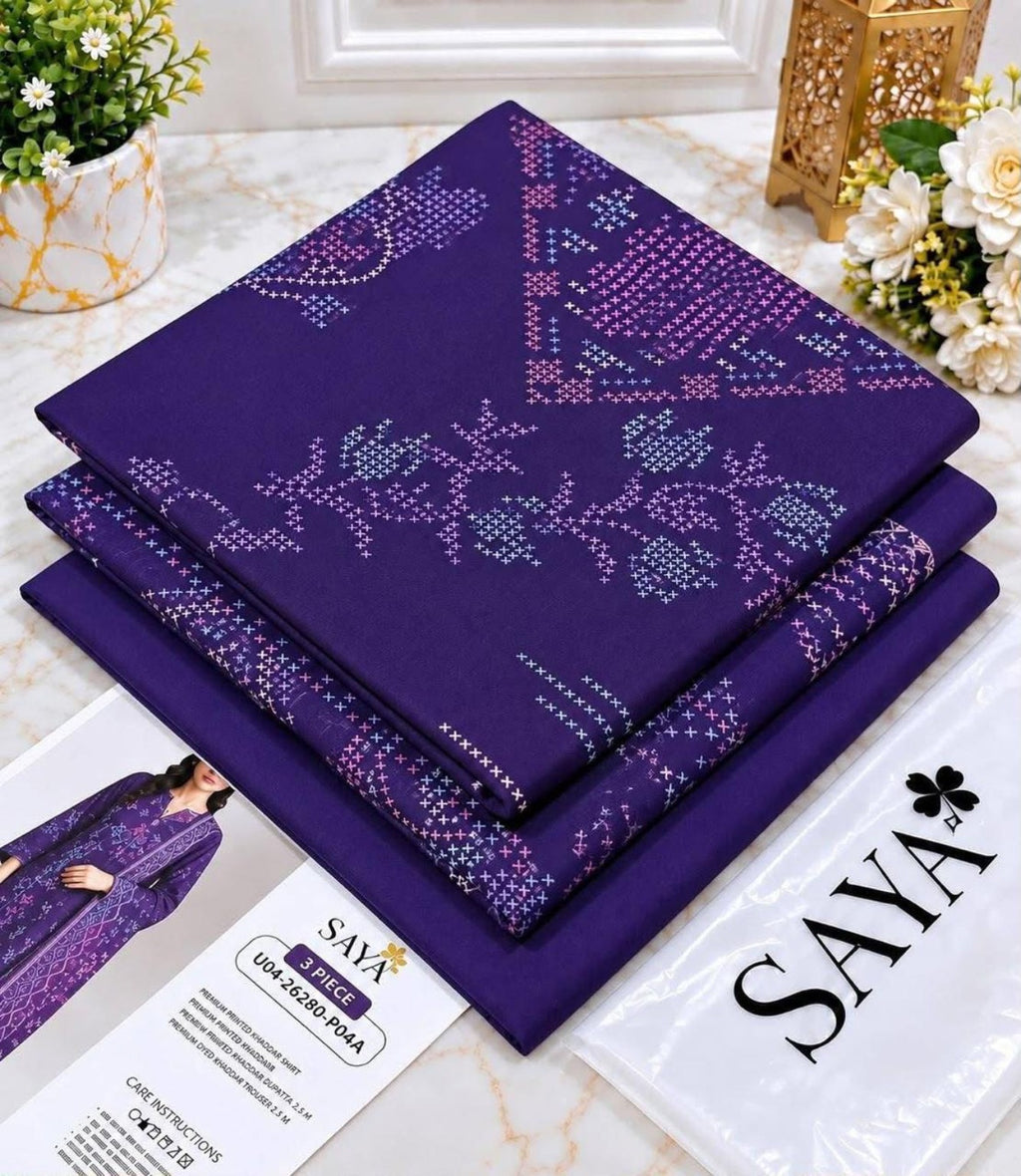 SAYA Khaddar 3PC Collection 2026 - U04-26280-P04A