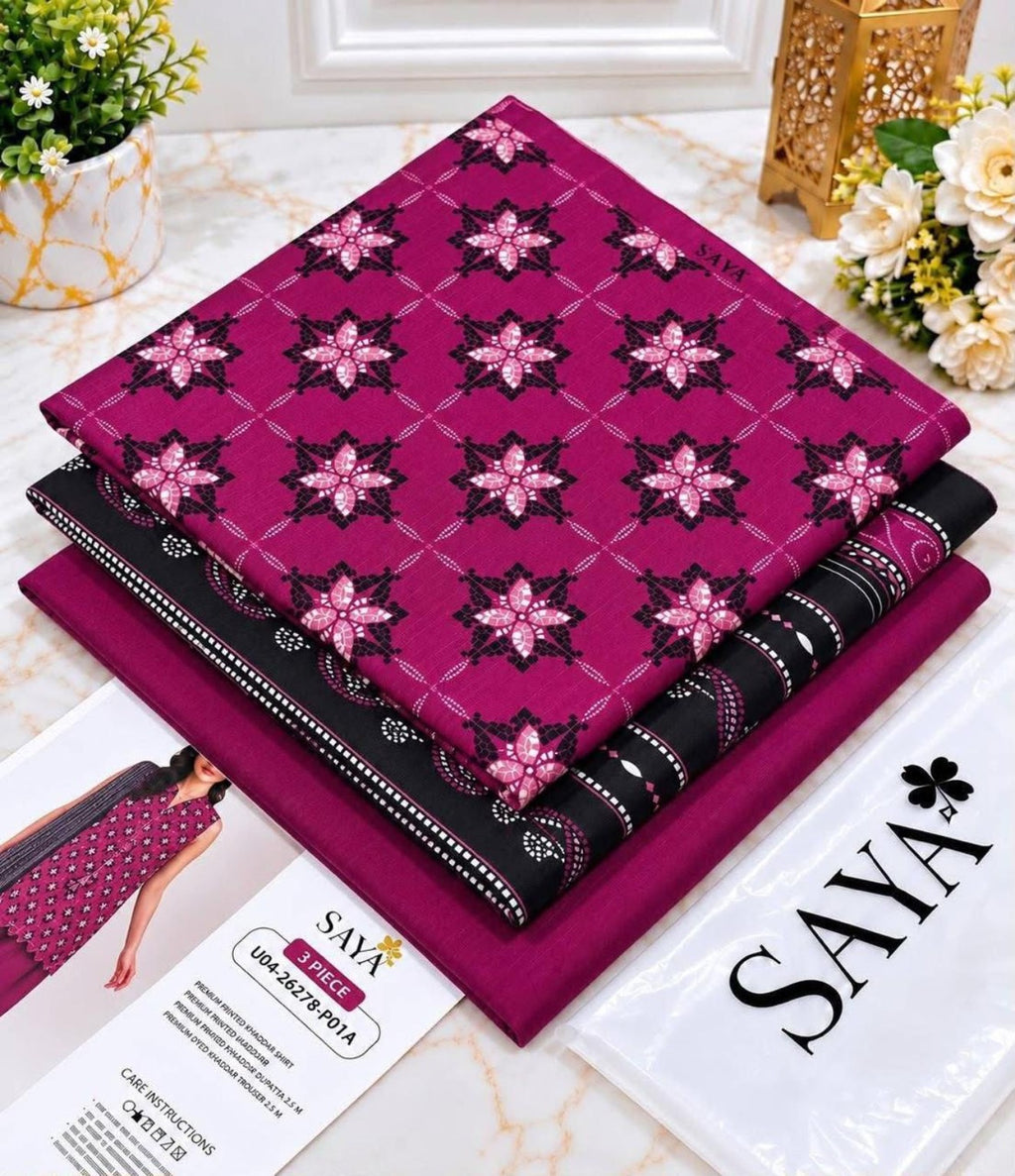 SAYA Khaddar 3PC Collection 2026 - U04-26278-P01A