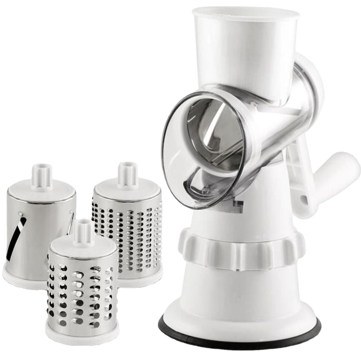 Manual rotary vegetable grater