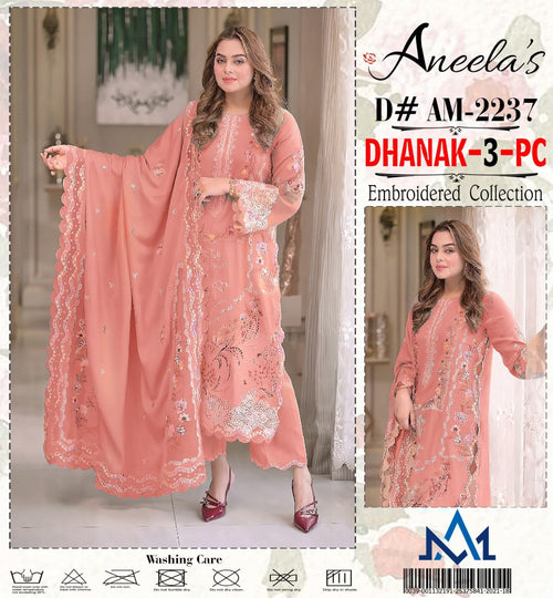 Aneela's Dhanak Code 2237 peach full suit