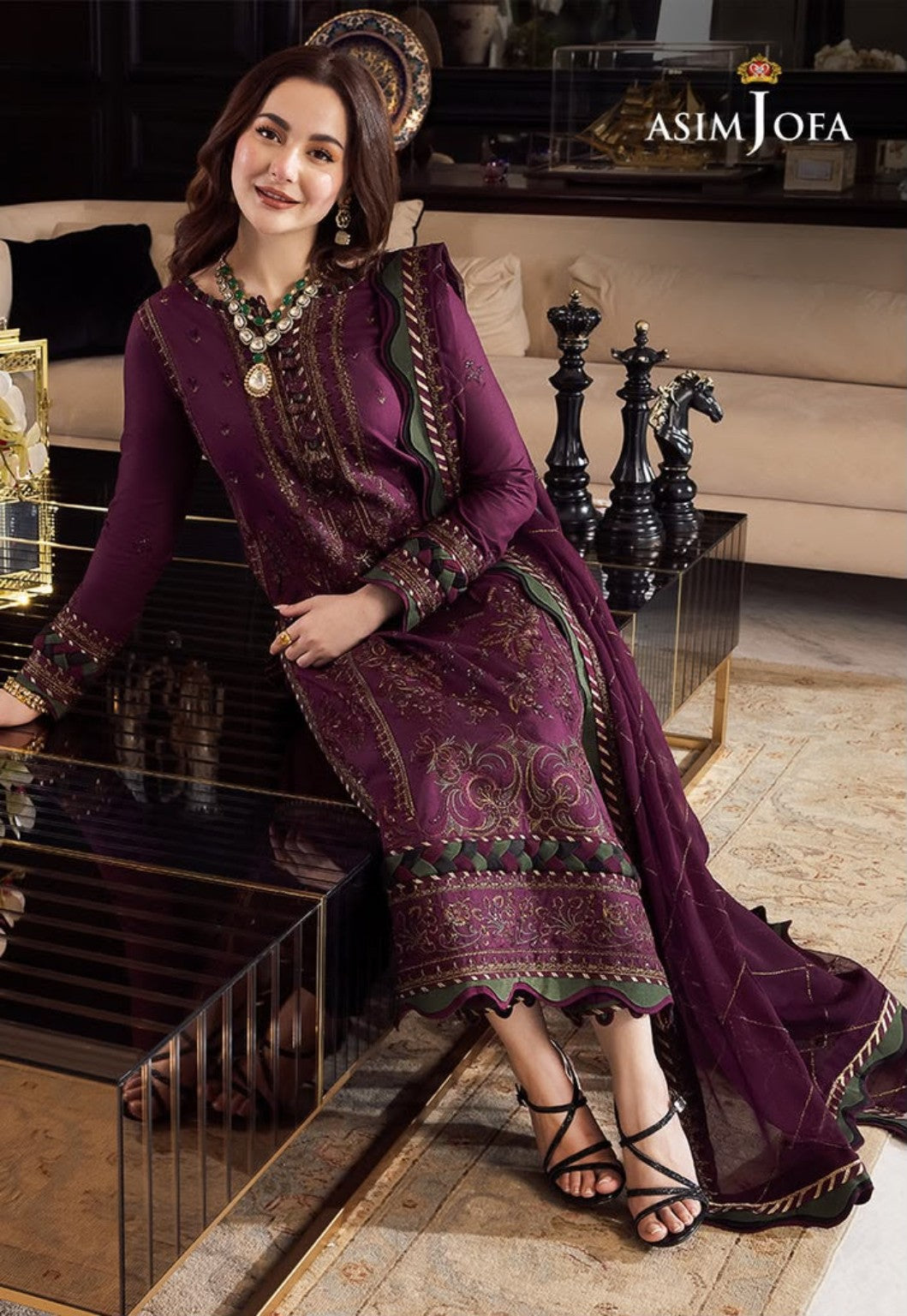ASIM JOFA Dhanak embroidered luxury unstitched 3PC seated look