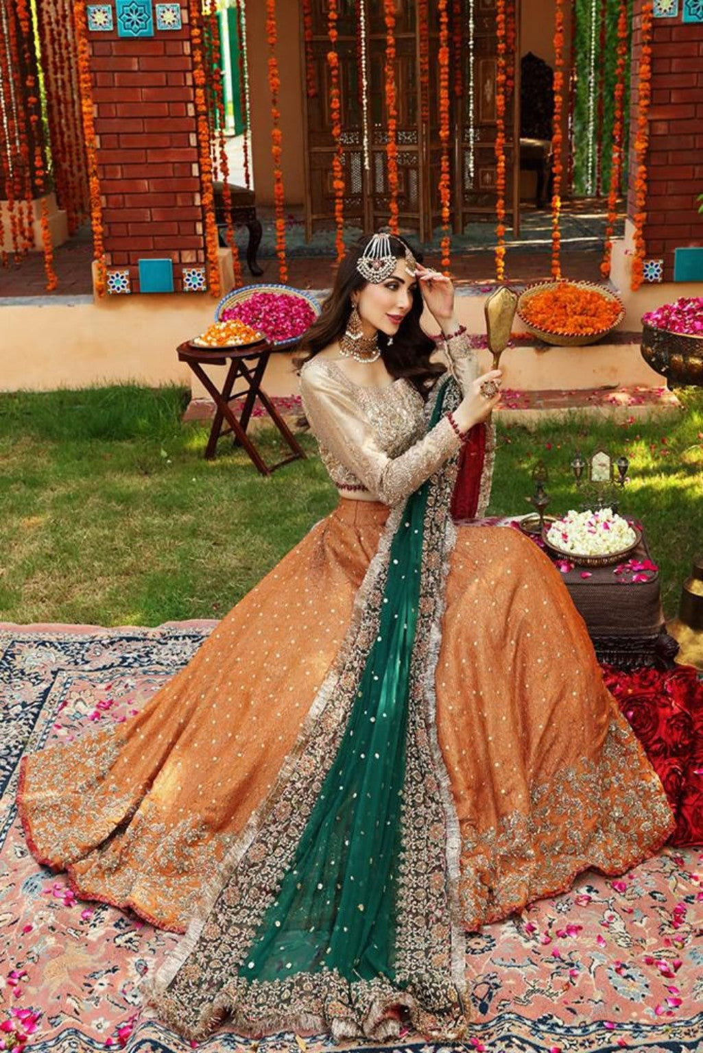 Ayesha Imran RUEDAD E SAHR-A bridal maxi model seated