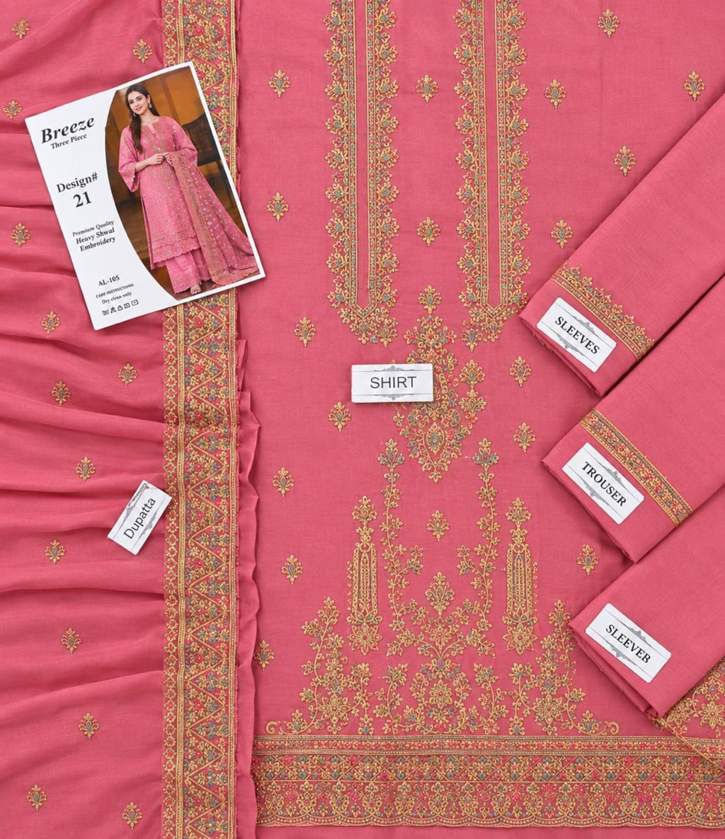 Bareeze Dhanak embroidered 3PC winter suit 2