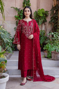 BATIK Dhanak embroidered unstitched 3PC suit red