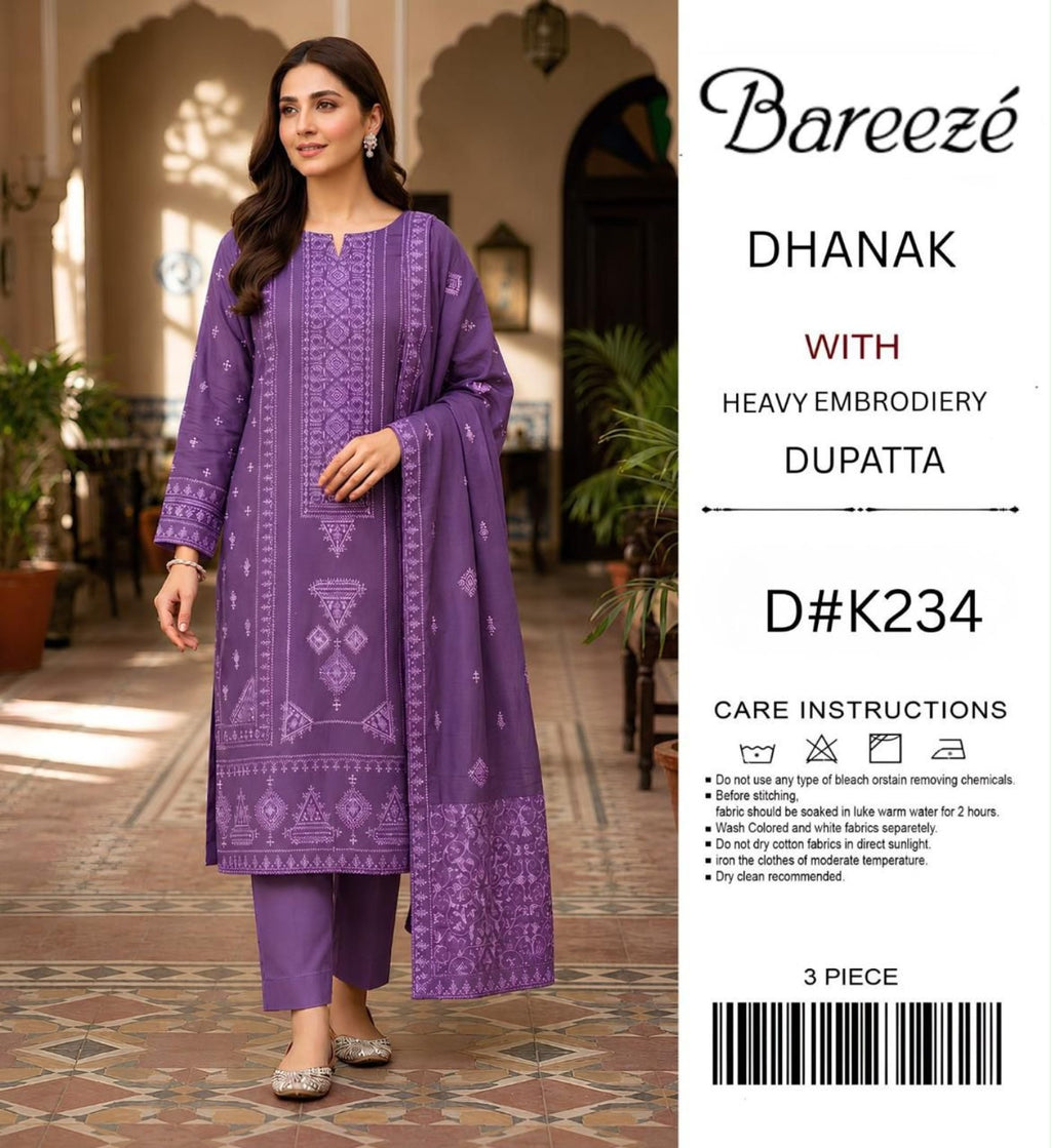Breeze Dhanak K234 purple full suit