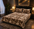 VELNORA Luxury Bubble Printed Bedsheet brown design