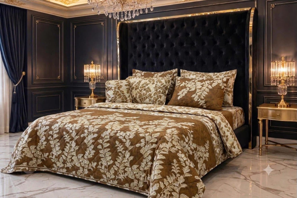 Brown Leaf 7Pc King Comforter Set
