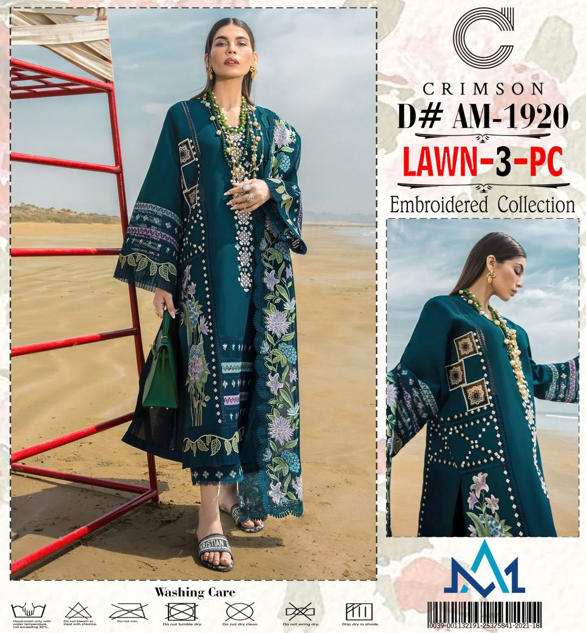 Crimson Lawn 3 Piece embroidered collection code 1920
