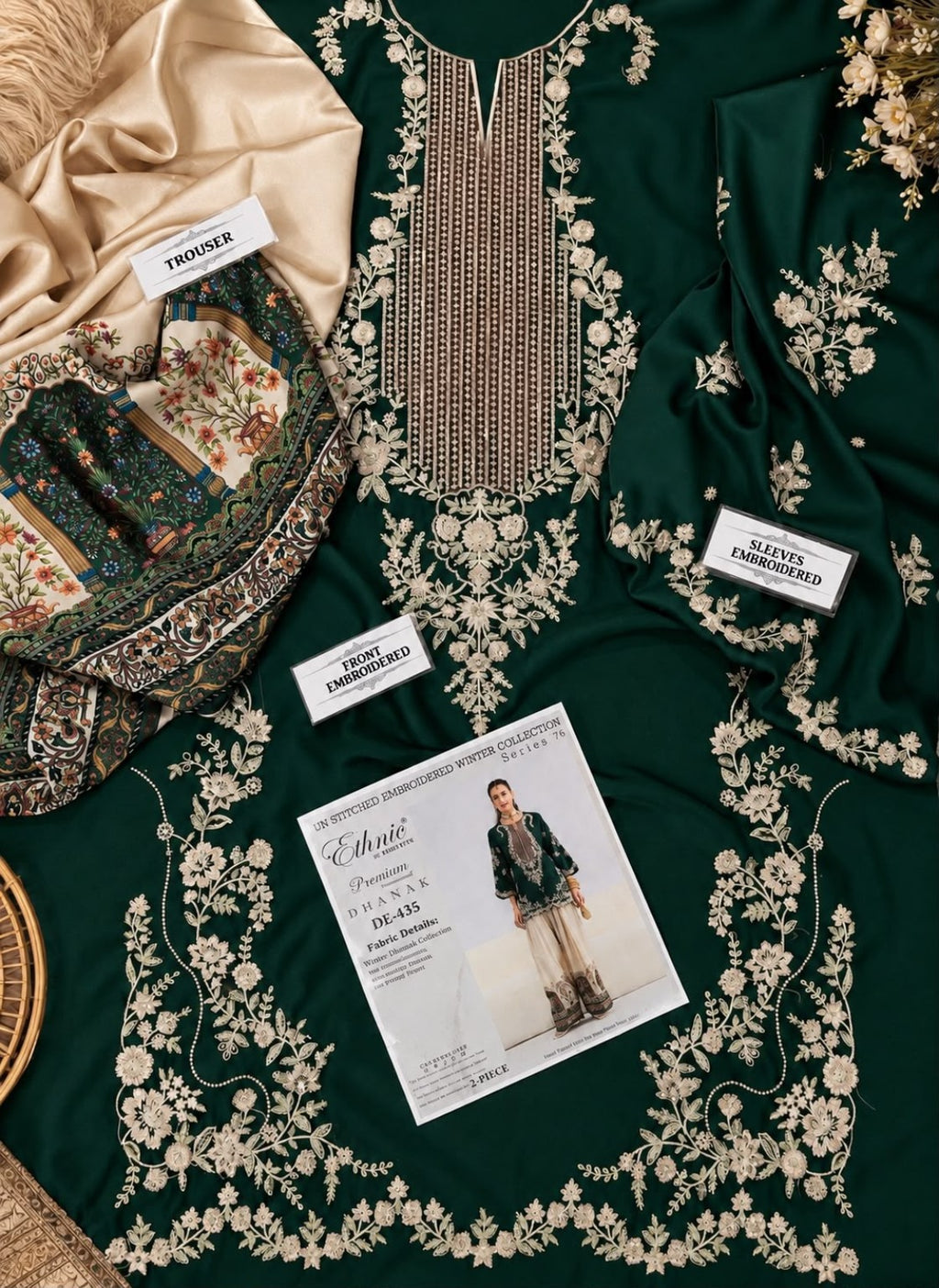 ETHNIC DE-435 green detail