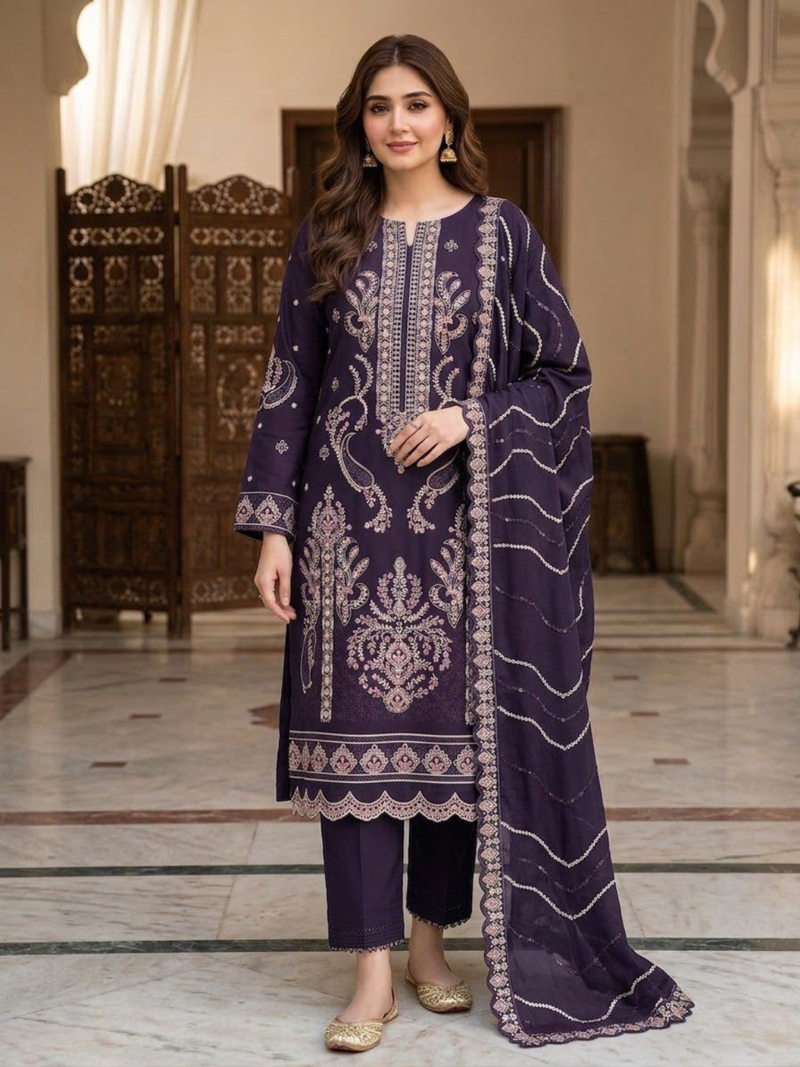 GulAhmed Dhanak 3PC Code 202