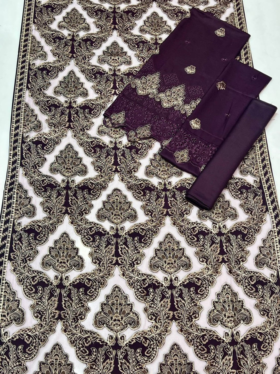 Hussain Rehar Code 508 purple set