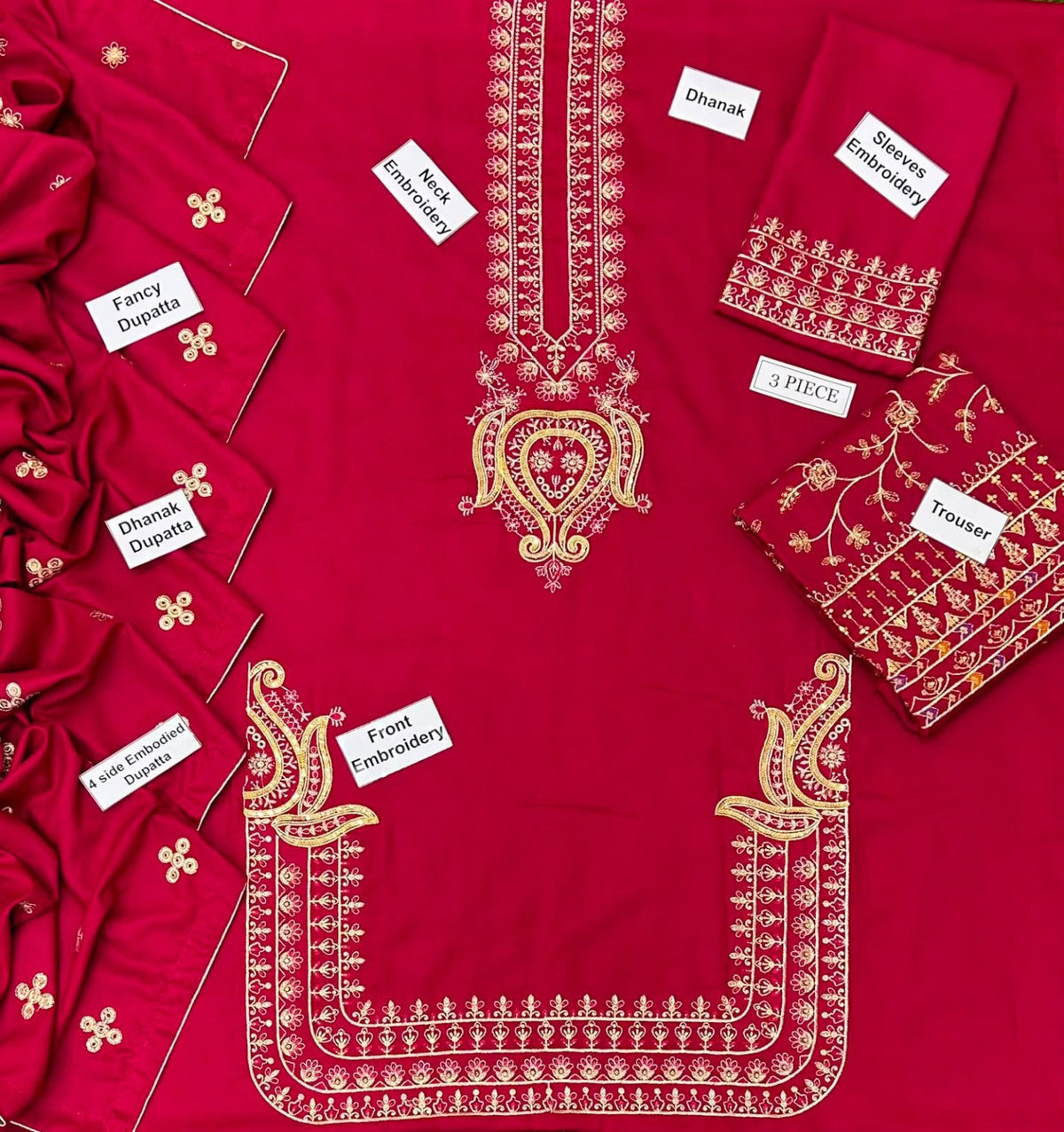 Karma Dhanak 3PC fabric detail