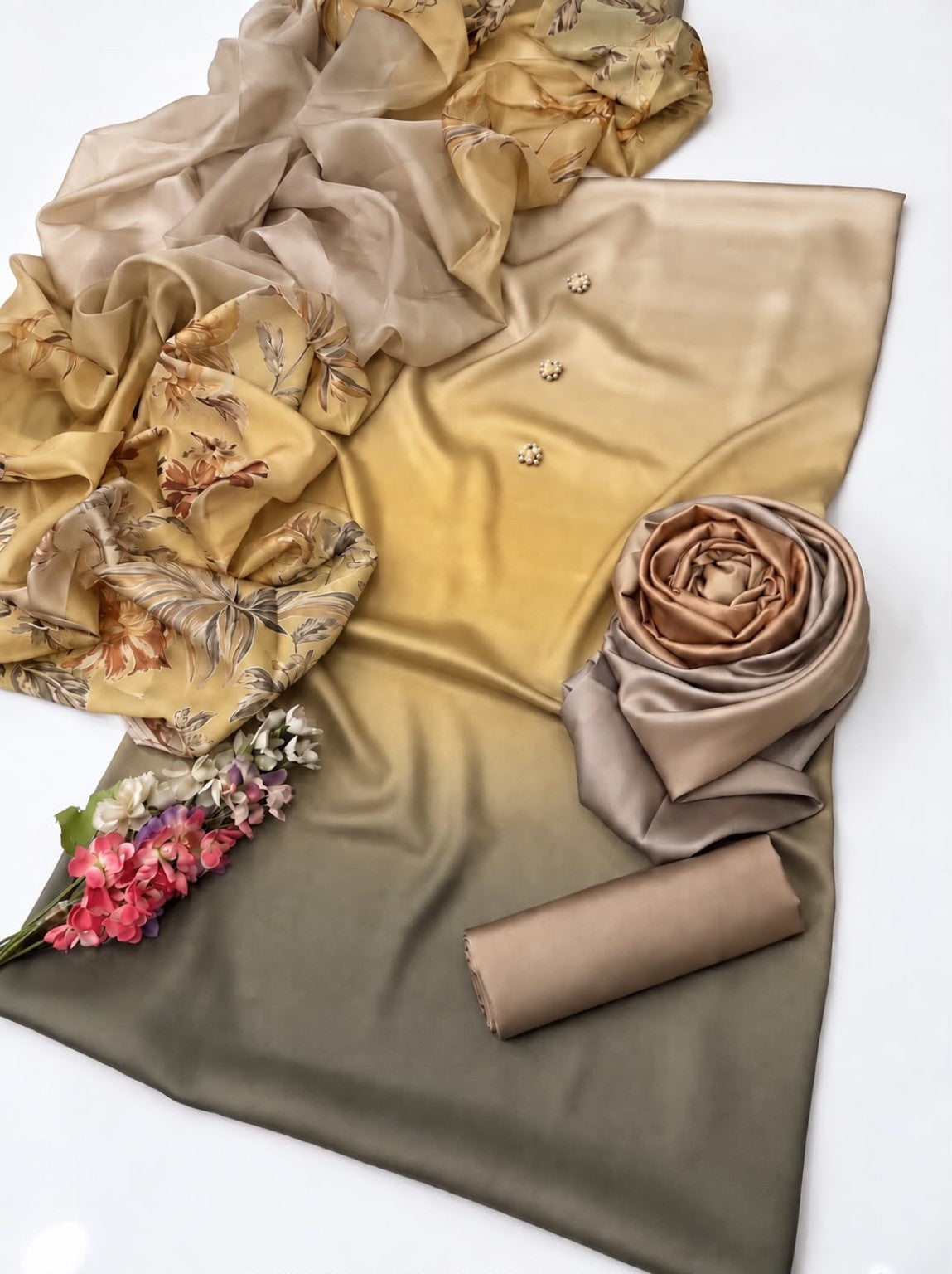 LULUSAR Shamooz Silk gold fabric details
