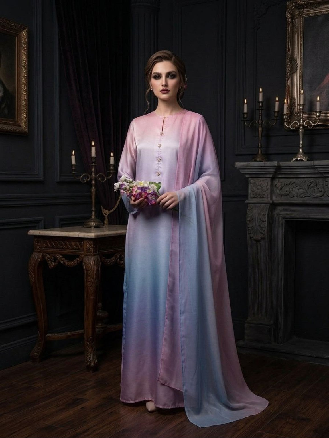 LULUSAR Shamooz Silk 3PC pink blue model