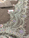 Maria B Exclusive Heavy Embroidered Net Saree 1
