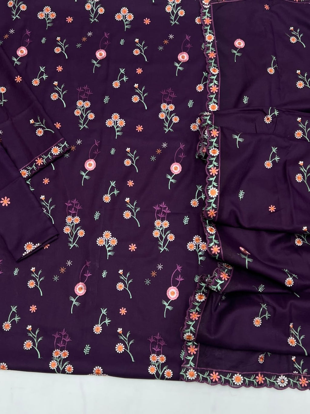Purple embroidery detail