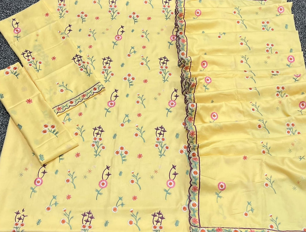 Yellow embroidery detail