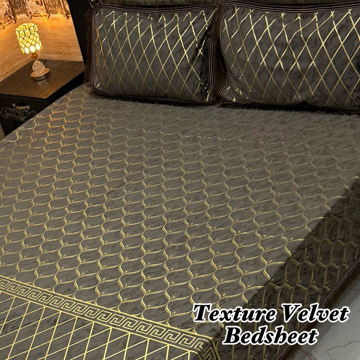 VELNORA Texture Velvet Bedsheet Design 02